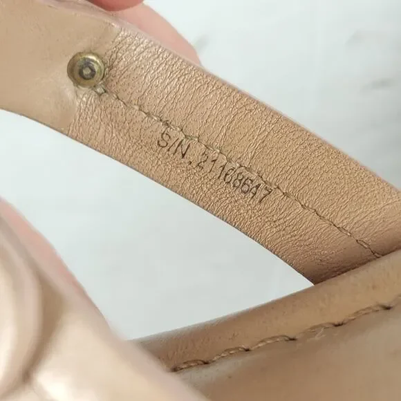 Tory Burch Women's Miller US 8,5M Light Make Up Leather Logo Flat Thong Sandals - Picture 11 of 16